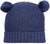 Blue beanie with pom poms