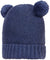 Blue beanie with pom poms