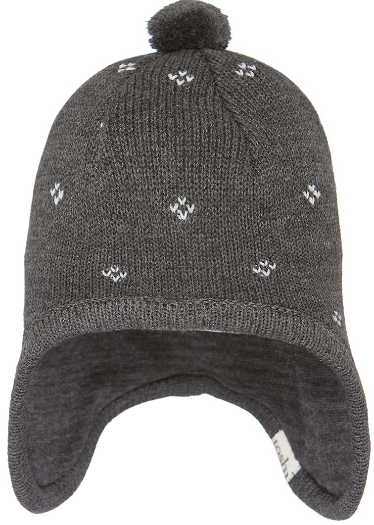 Organic Earmuff Beanie Jasper Charcoal