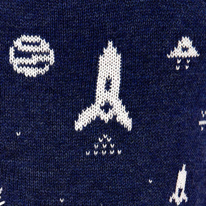 Close up Organic Earmuff Beanie Storytime Intergalactic Blue