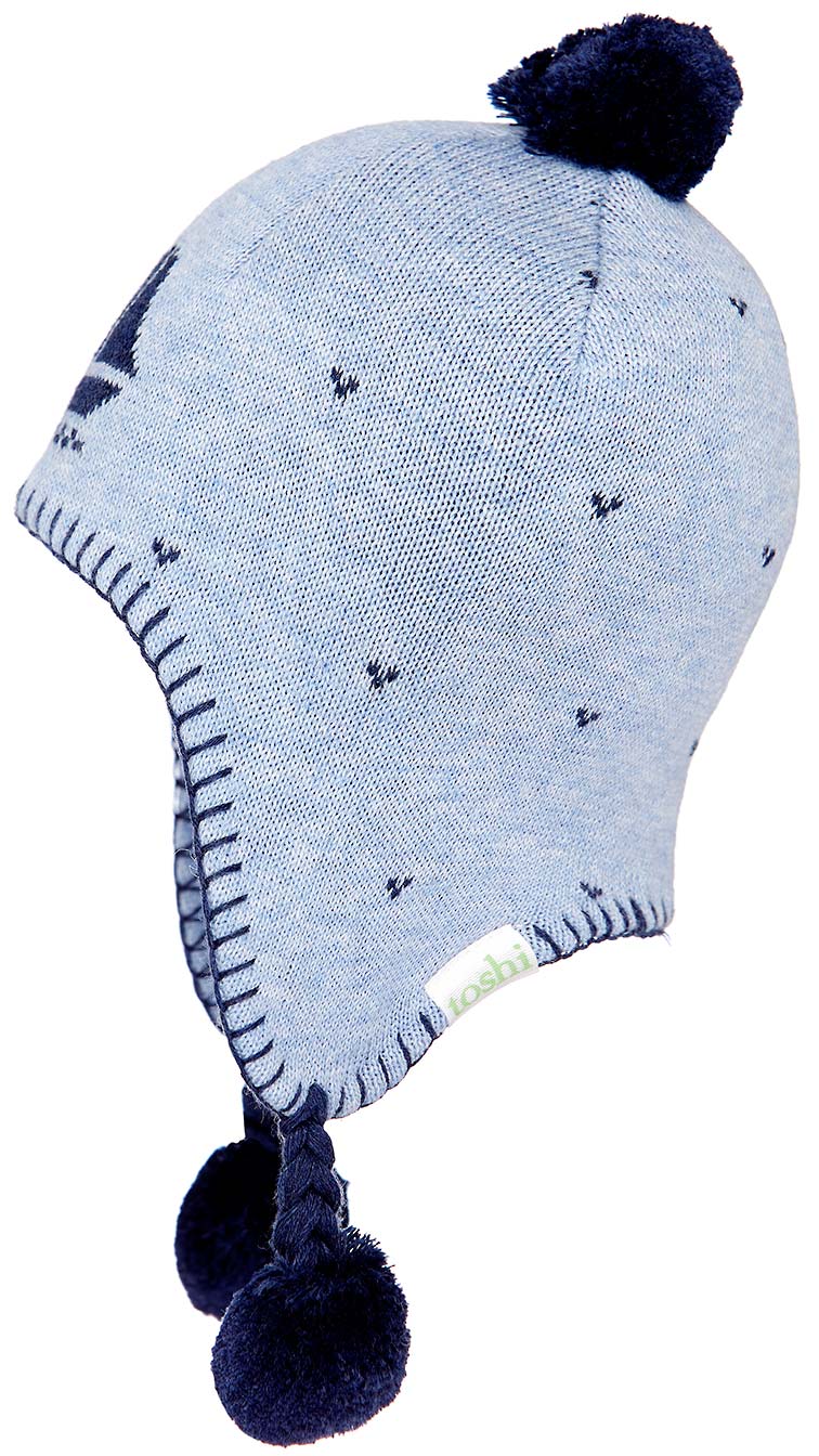 Organic Earmuff Beanie Storytime Nautical Blue