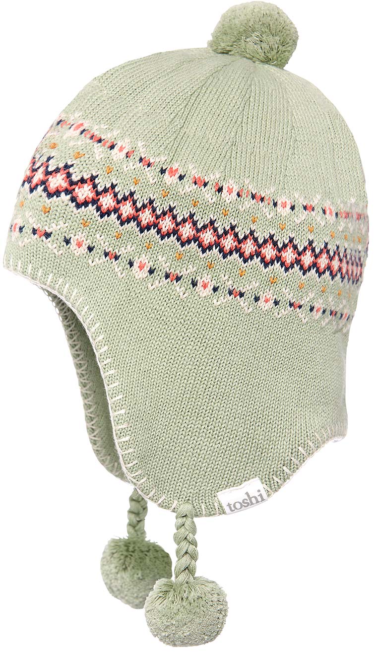 Organic Earmuff Beanie Storytime Woodstock sage