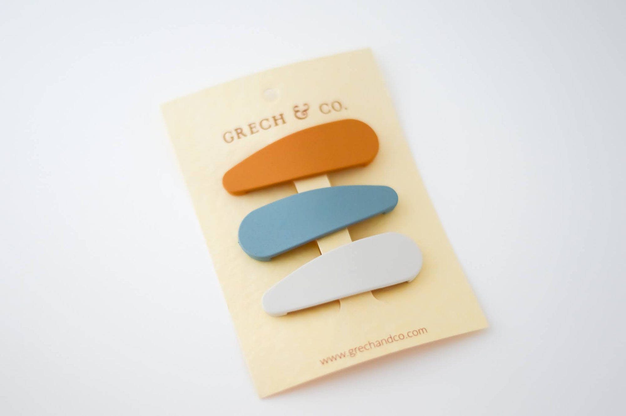 Hair Clips golden light blue buff